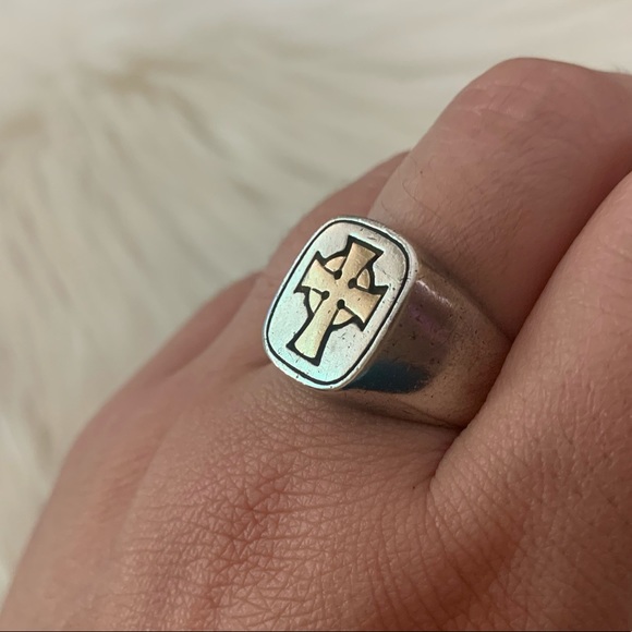 Vintage 14k James Avery Celtic cross ring men’s 9.5 - Picture 2 of 13
